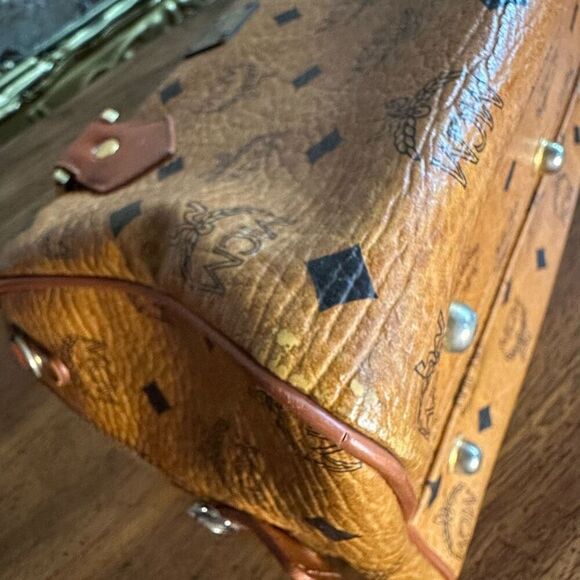 Vintage MCM Cognac Visetos Small Boston Bag - Picture 13 of 16